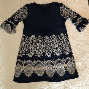Navy with White Detail Dress